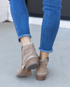 Olivia Zip Up Booties - Tan