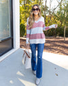 Viola V-Neck Color Block Sweater - Mauve Multi