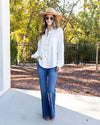 Emma Collared Button Down Top - Off White