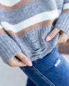 Frances Color Block Sweater - Grey Multi