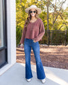 Martina Button Down Pocket Henley - Faded Brick