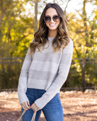 Velma Striped Sweater - Taupe