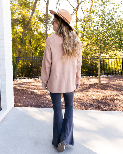 Margot Button Down Pocketed Cardigan - Camel