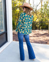 Adele Floral Blouse - Teal