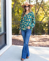 Adele Floral Blouse - Teal