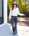 Martina Button Down Pocket Henley - Cream