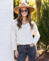 Martina Button Down Pocket Henley - Cream