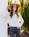 Martina Button Down Pocket Henley - Cream