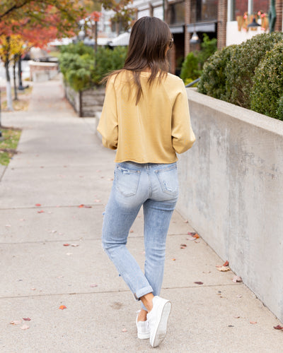 Hudson Cropped Pullover - Light Mustard