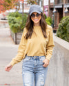 Hudson Cropped Pullover - Light Mustard