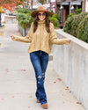 Rachel Cowl Neck Cable Knit Sweater - Light Mustard