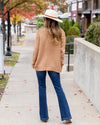 Josie Cable Knit Ribbed Cardigan - Tan