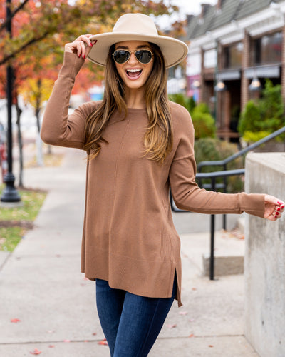Settle For Nothing Less Sweater - Cocoa