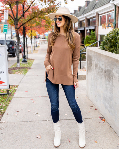 Settle For Nothing Less Sweater - Cocoa