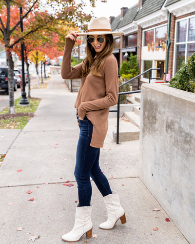 Settle For Nothing Less Sweater - Cocoa