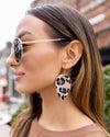 Ruby Leaf Earrings - Leopard