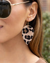 Ruby Leaf Earrings - Leopard