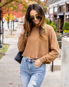 Hudson Cropped Pullover - Tan