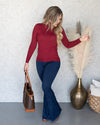 Ashton Fitted Turtleneck - Burgundy