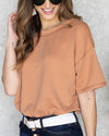 Lana Ribbed Drop Shoulder Bodysuit - Rust