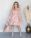 Ariella Smocked Floral Dress - Blush