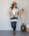 Willow Color Block Pocketed Cardigan - Charcoal