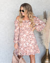 Ariella Smocked Floral Dress - Blush