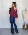 Lakelyn Back Tie Blouse - Burgundy
