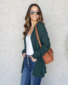 Parker Waffle Knit Pocketed Cardigan - Hunter Green