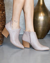 Wesley Lizard Print Booties - Taupe