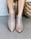 Wesley Lizard Print Booties - Taupe