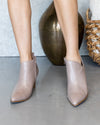 Wesley Lizard Print Booties - Taupe