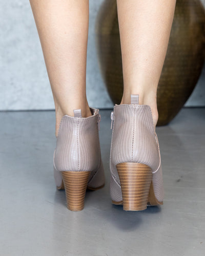 Wesley Lizard Print Booties - Taupe