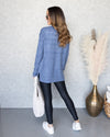 Jasmine Striped Sweater - Heather Blue