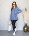 Jasmine Striped Sweater - Heather Blue