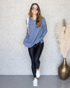 Jasmine Striped Sweater - Heather Blue