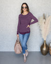 A Simple Wish Stripe Top - Plum