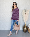 A Simple Wish Stripe Top - Plum