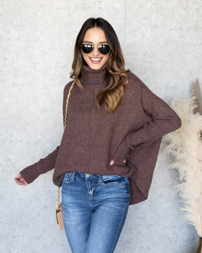 Adrienne Turtleneck Sweater - Mocha