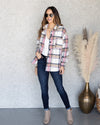 Hayden Plaid Button Down Pocketed Shacket - Pink Multi