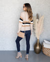 Claire Striped Ribbed Sweater - Tan