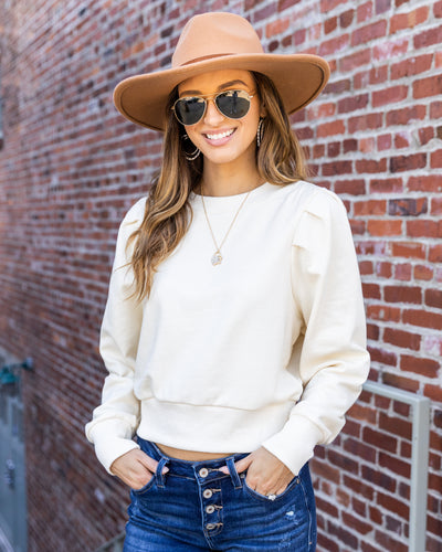 Becca Pleated Top - Cream