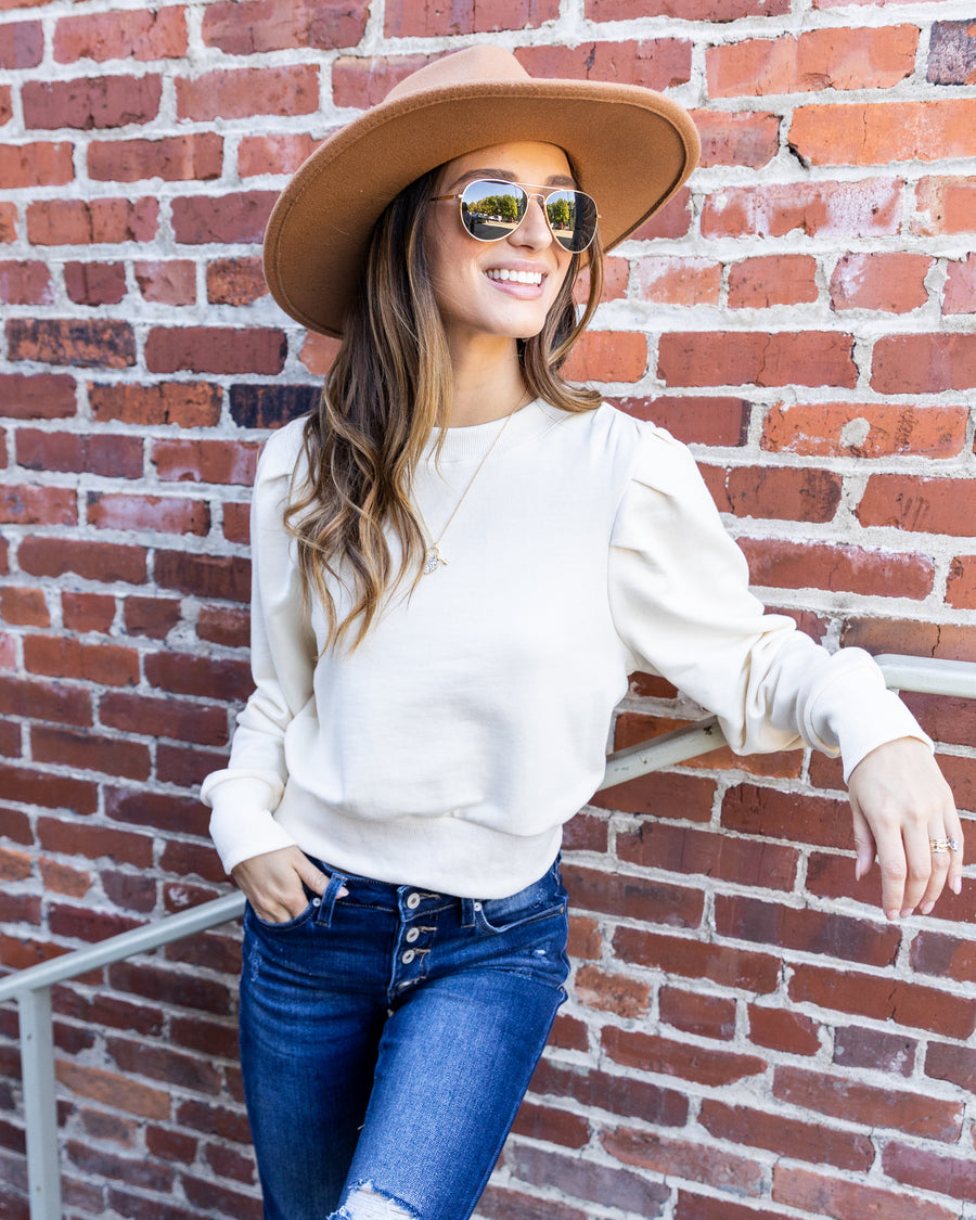 Becca Pleated Top - Cream