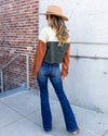 Candace Color Block Corduroy Jacket - Rust Multi