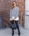 Vera Mock Neck Sweater Blouse - Grey