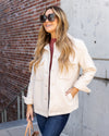 Ryann Button Down Pocketed Faux Fur Shacket Coat - Cream