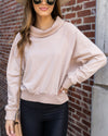 Iris Cowl Neck Top - Toasted Marshmallow
