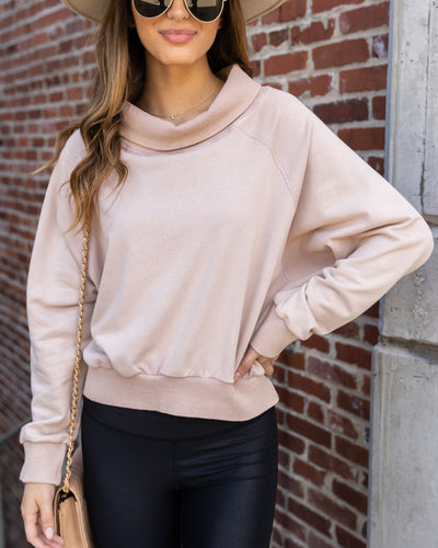 Iris Cowl Neck Top - Toasted Marshmallow