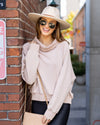 Iris Cowl Neck Top - Toasted Marshmallow