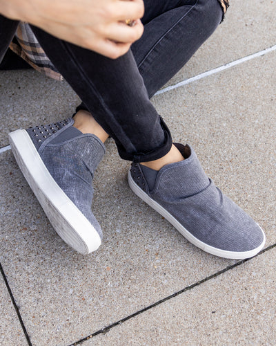 Macey Slip On Studded Sneakers - Grey